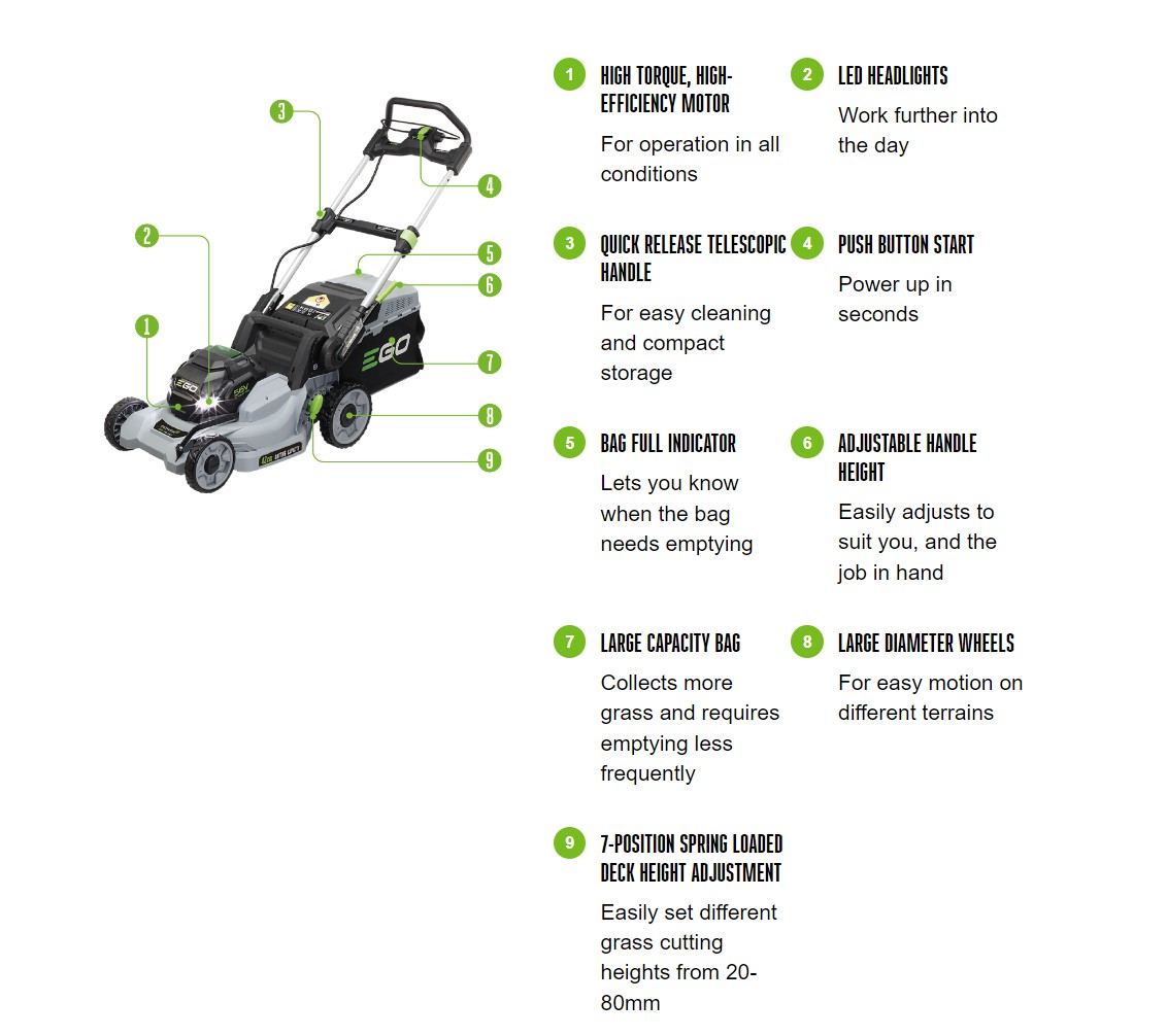 Ego LM1701E 17" Push Lawnmower