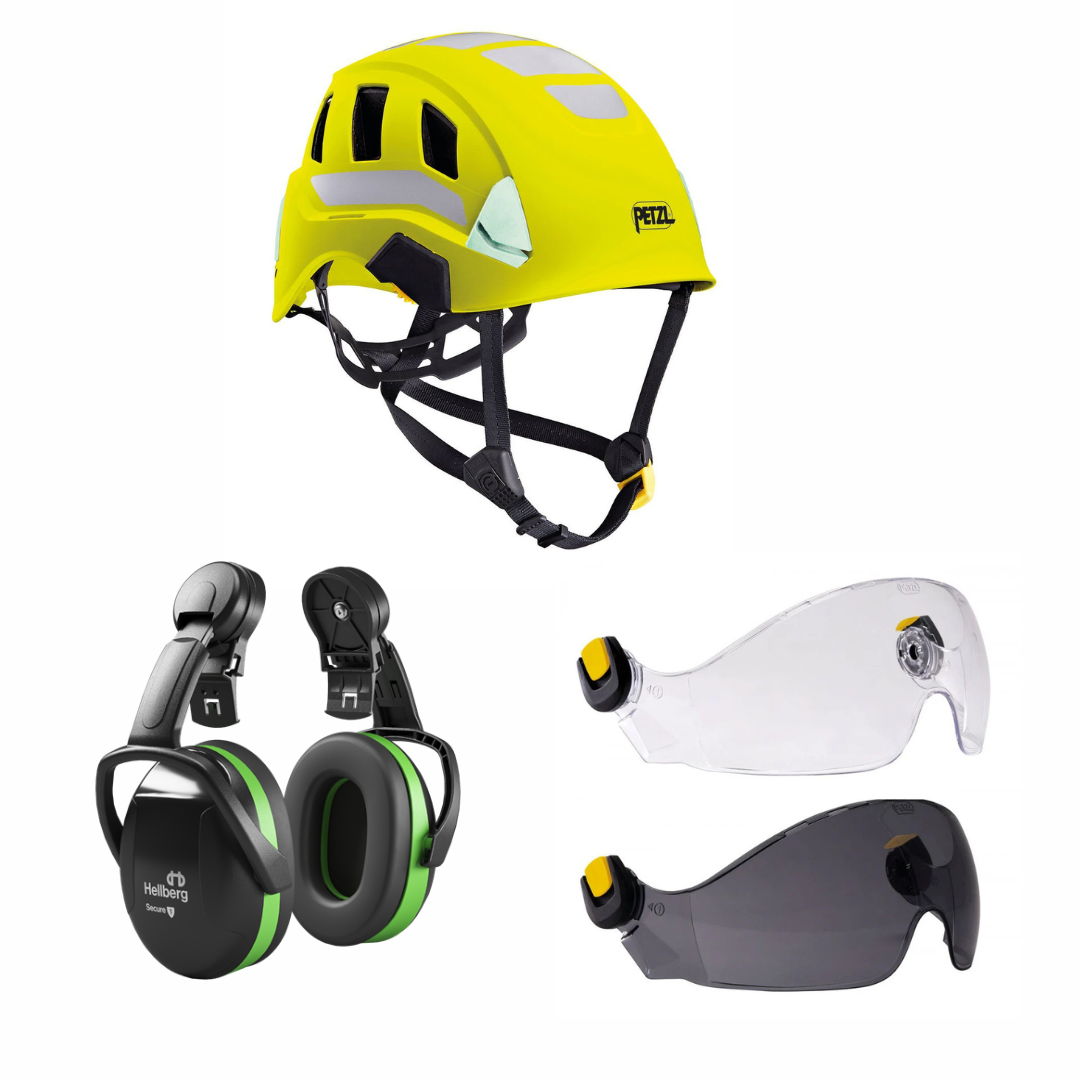 Petzl Strato Vent Climbing Helmet Shield Bundle