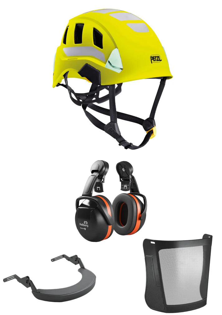 Petzl Strato Vent Hi-Viz Climbing Helmet 31SNR Bundle