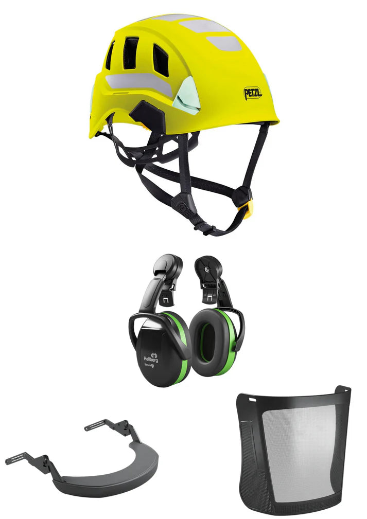 Petzl Strato Vent Hi-Viz Climbing Helmet 25SNR Bundle