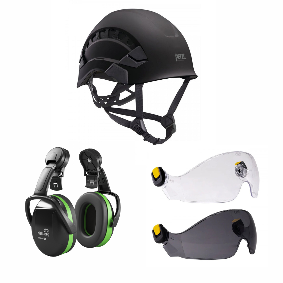 Petzl Vertex Vent Climbing Helmet Shield Bundle