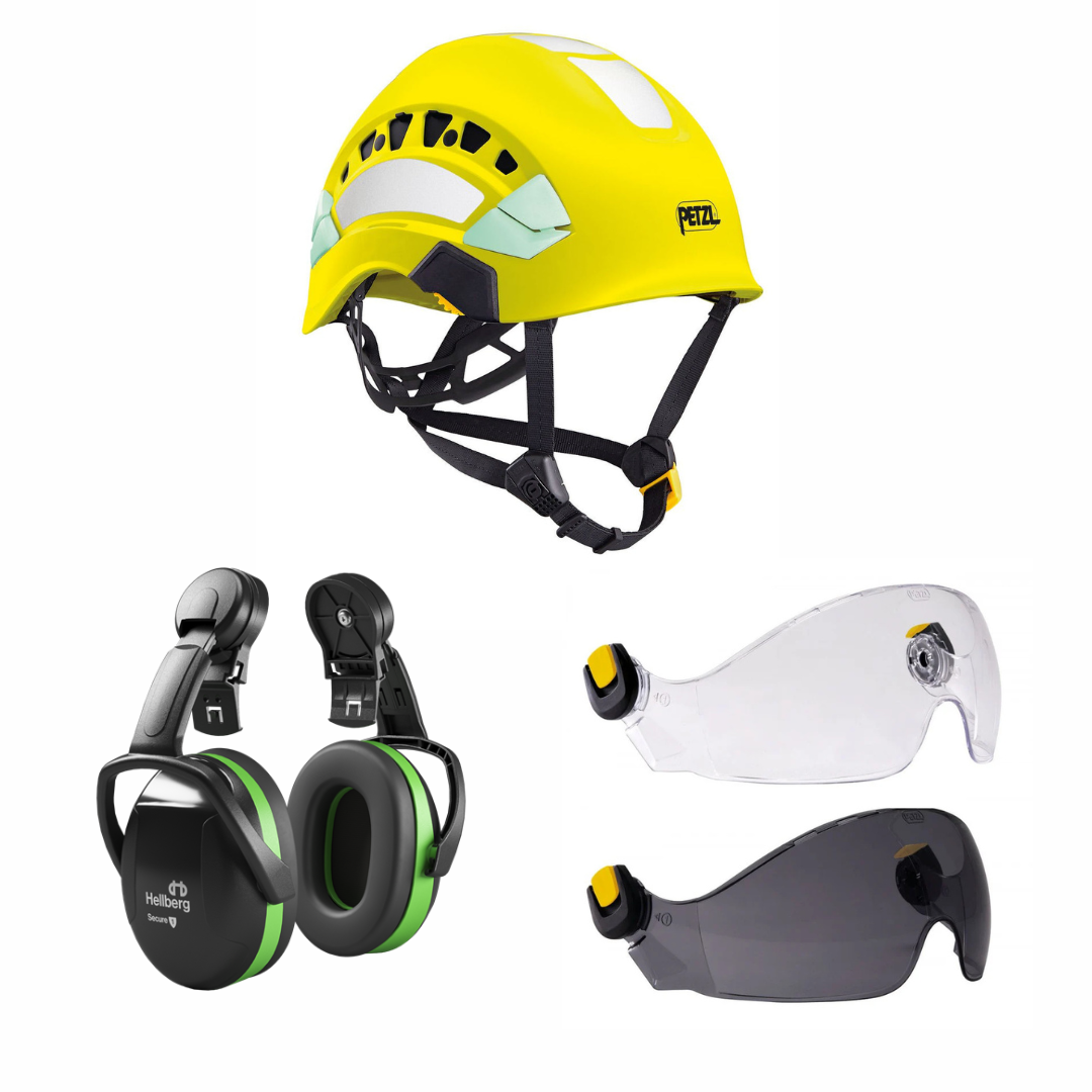 Petzl Vertex Vent Climbing Helmet Shield Bundle