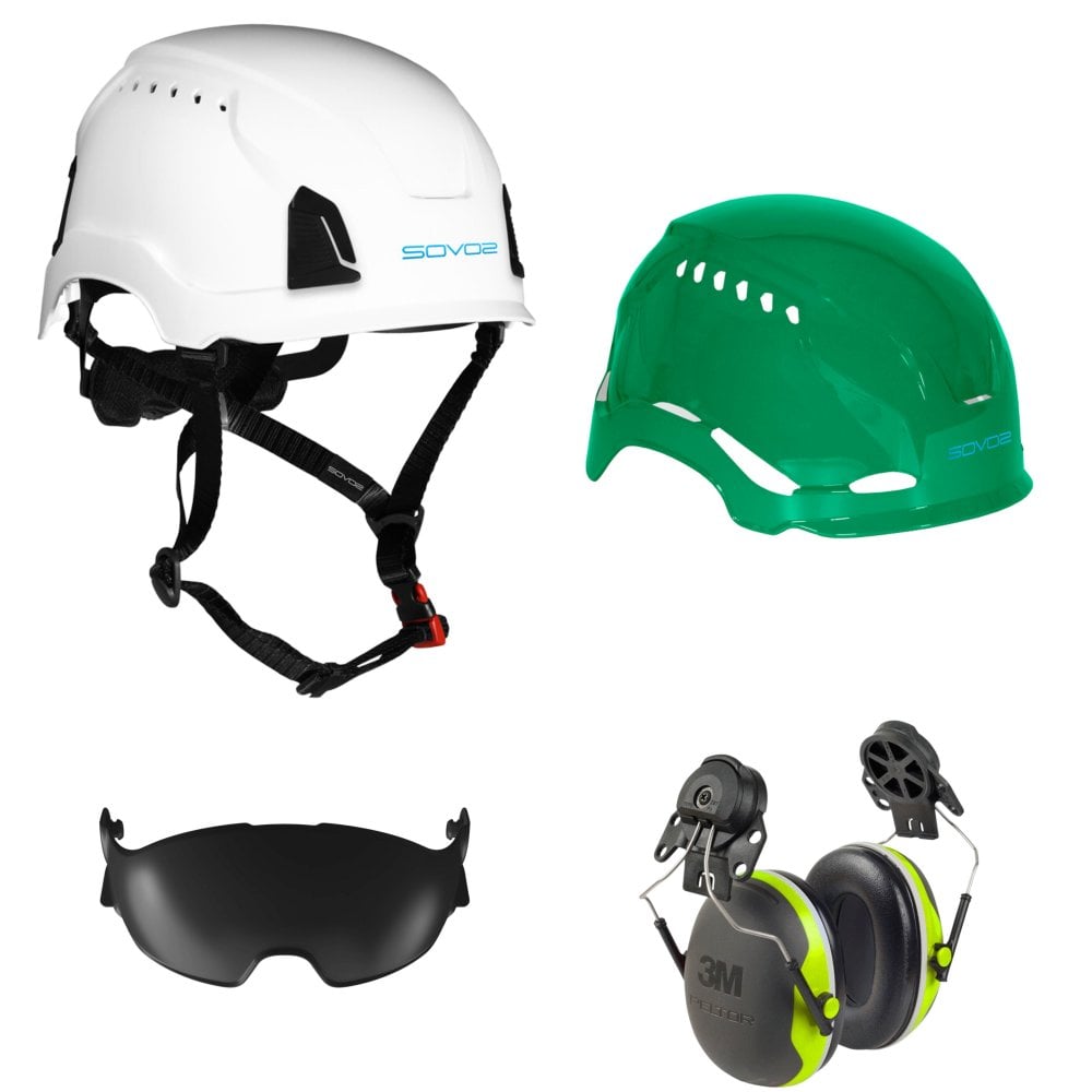 SOVOS S3200 Safety Climbing Helmet Half Visor Set