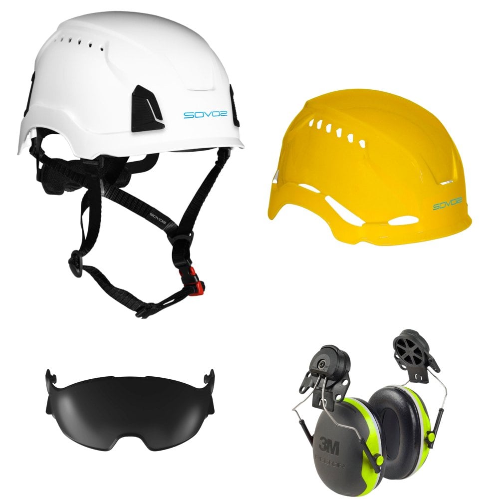 SOVOS S3200 Safety Climbing Helmet Half Visor Set