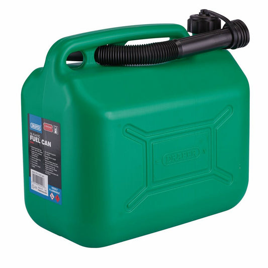 Draper Plastic Fuel Can, 10L, Green